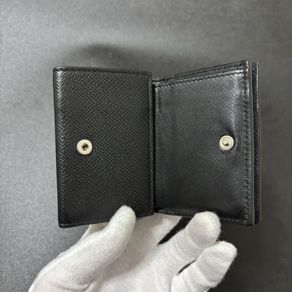 レディース r45 BALENCIAGA バレンシアガ レザー 3つ 三つ 折り 財布 ミニ コンパクト ウォレット コインケース 小銭入れ 付き