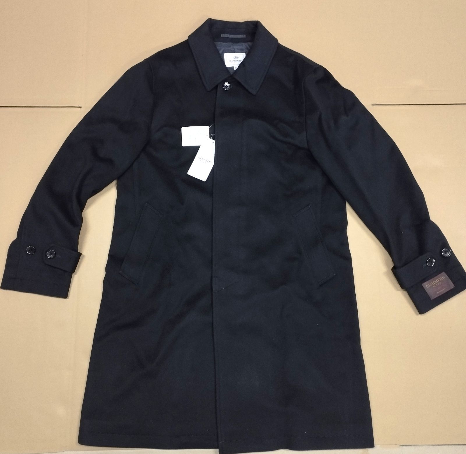 D28482 ウールメルトン ステン コート 24FW BEAMS HEART ネイビー M