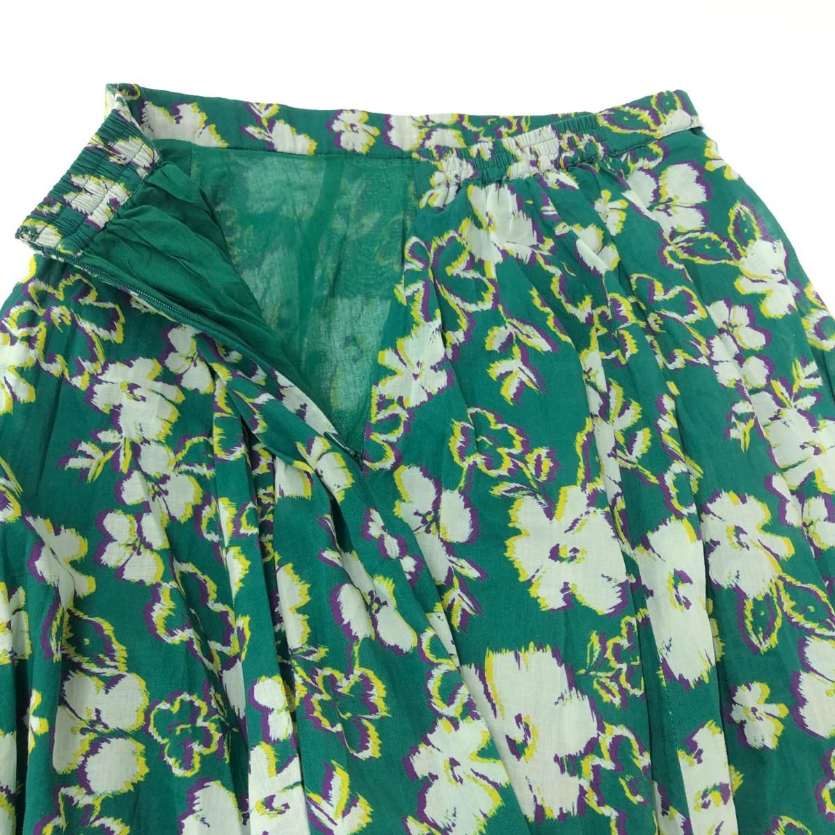 MARIHA マリハ 花柄ロングスカート サイズ:36 フレアスカート コットン