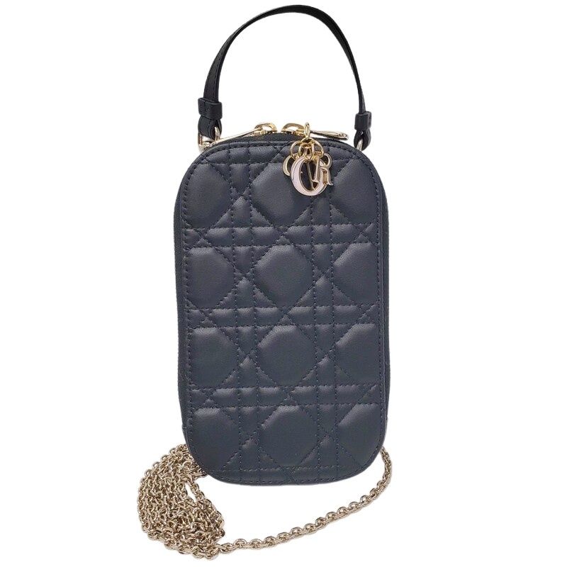 Christian Dior クリスチャンディオール Lady Dior Call in Dior フォンホルダー S08720NMJ-900U ブラック レザー レディース 32511K20