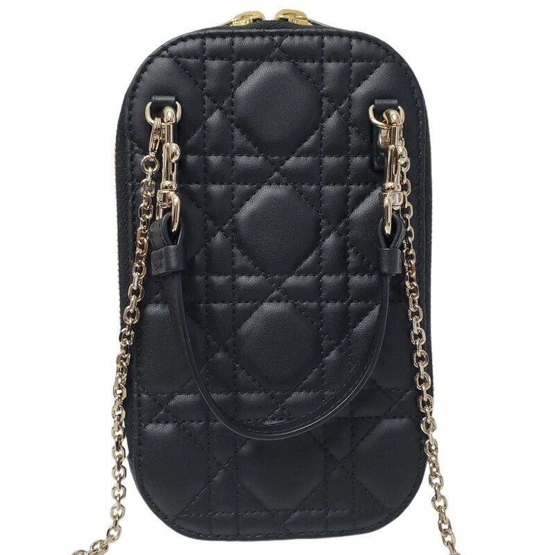 Christian Dior クリスチャンディオール Lady Dior Call in Dior フォンホルダー S08720NMJ-900U ブラック レザー レディース 32511K20