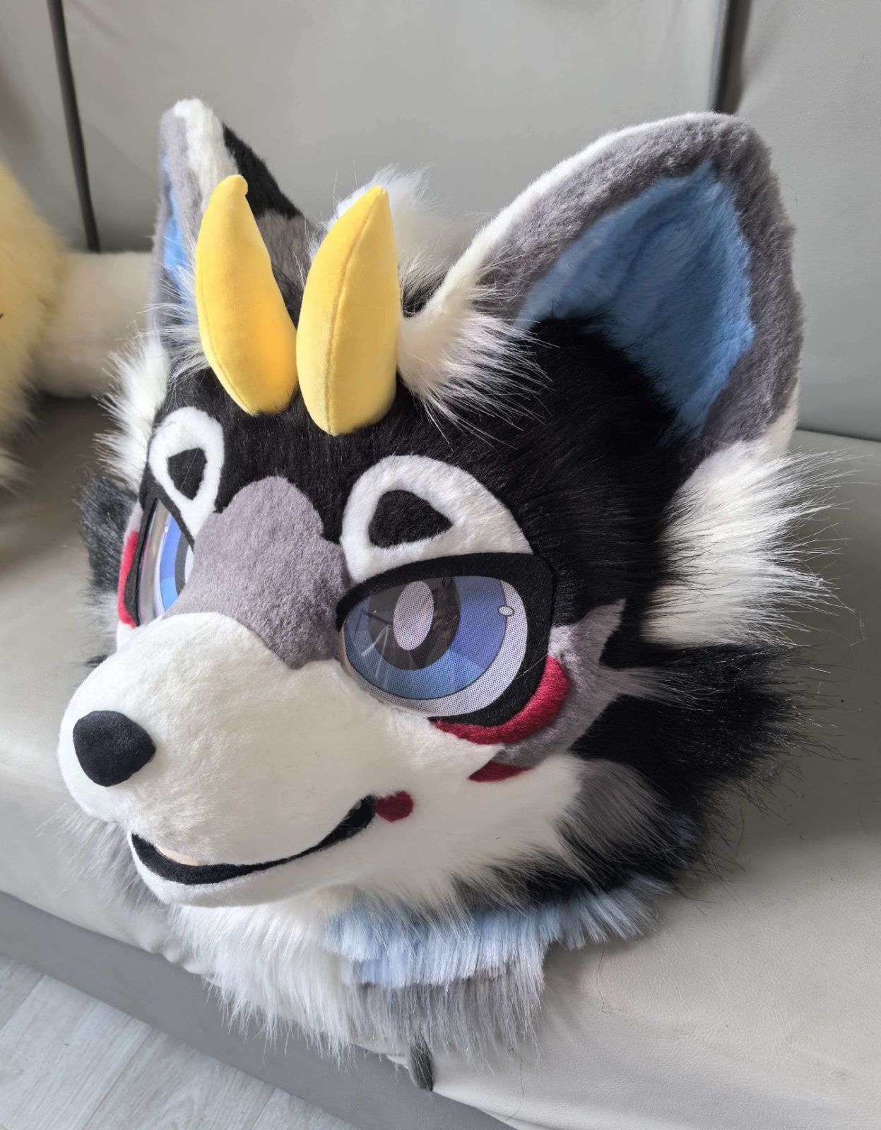 着ぐるみヘッド 犬 NO 424 ブラック 青 全頭ヘッド ケモノ ファースーツ ぬいぐるみ コスプレ コスチューム kigurumi