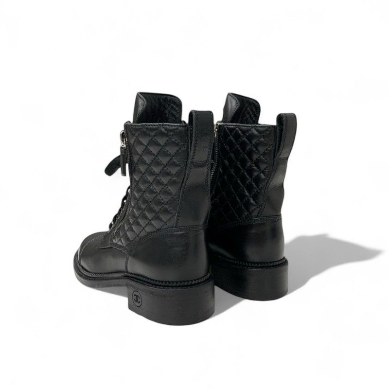 CHANEL シャネル　ショートブーツ　ブラック　黒 シャネル CHANEL ブーツ ショートブーツ 靴 シューズ ナイロン