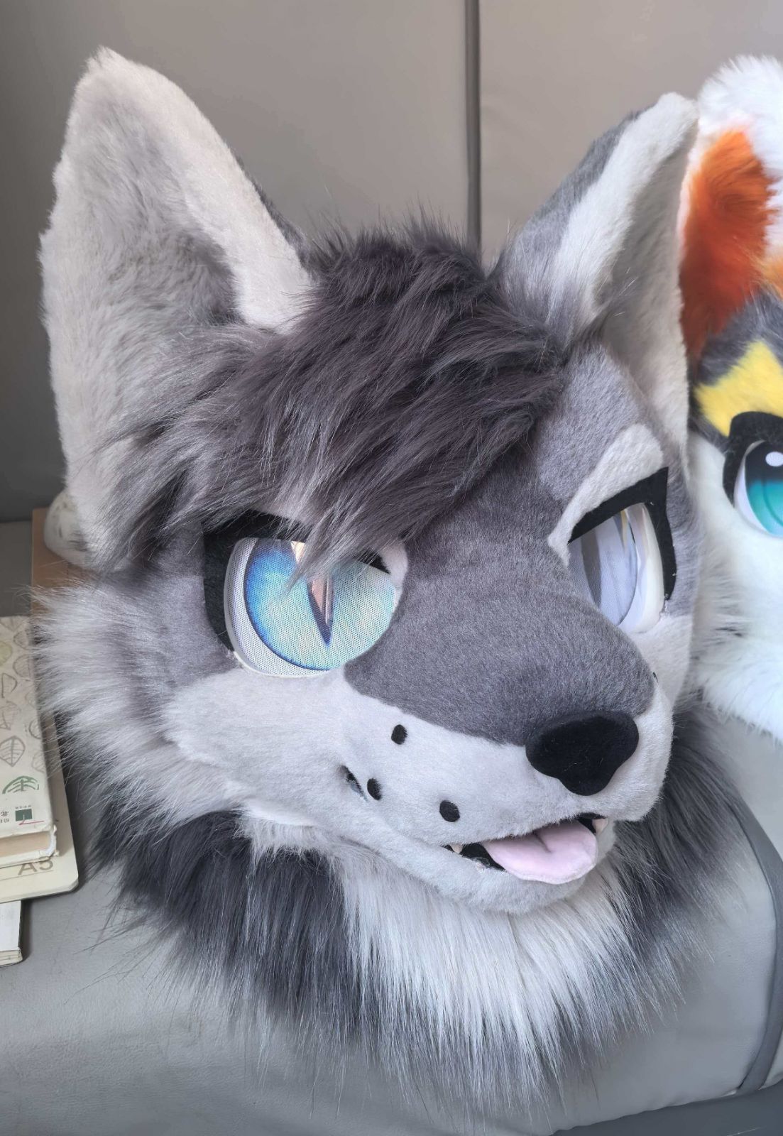 着ぐるみヘッド 犬 NO.425 灰色 グレー 全頭ヘッド ケモノ ファースーツ ぬいぐるみ コスプレ コスチューム kigurumi