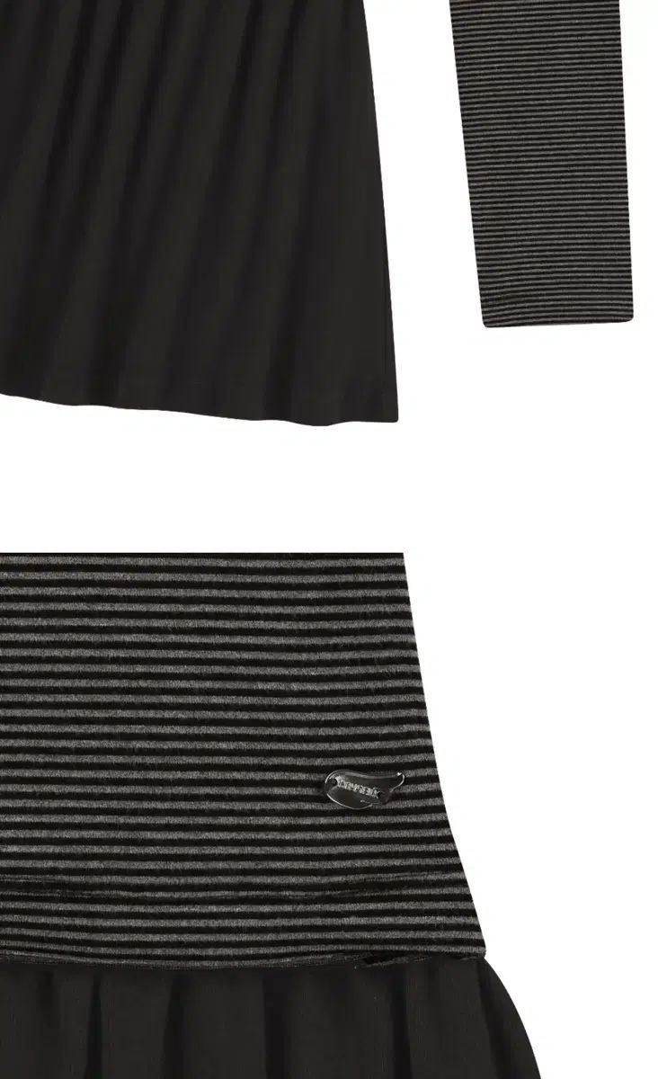  コイッセイオ ONE PIECE COY STRIPE DRESS BROWN 長袖 七分袖 ミニワンピース