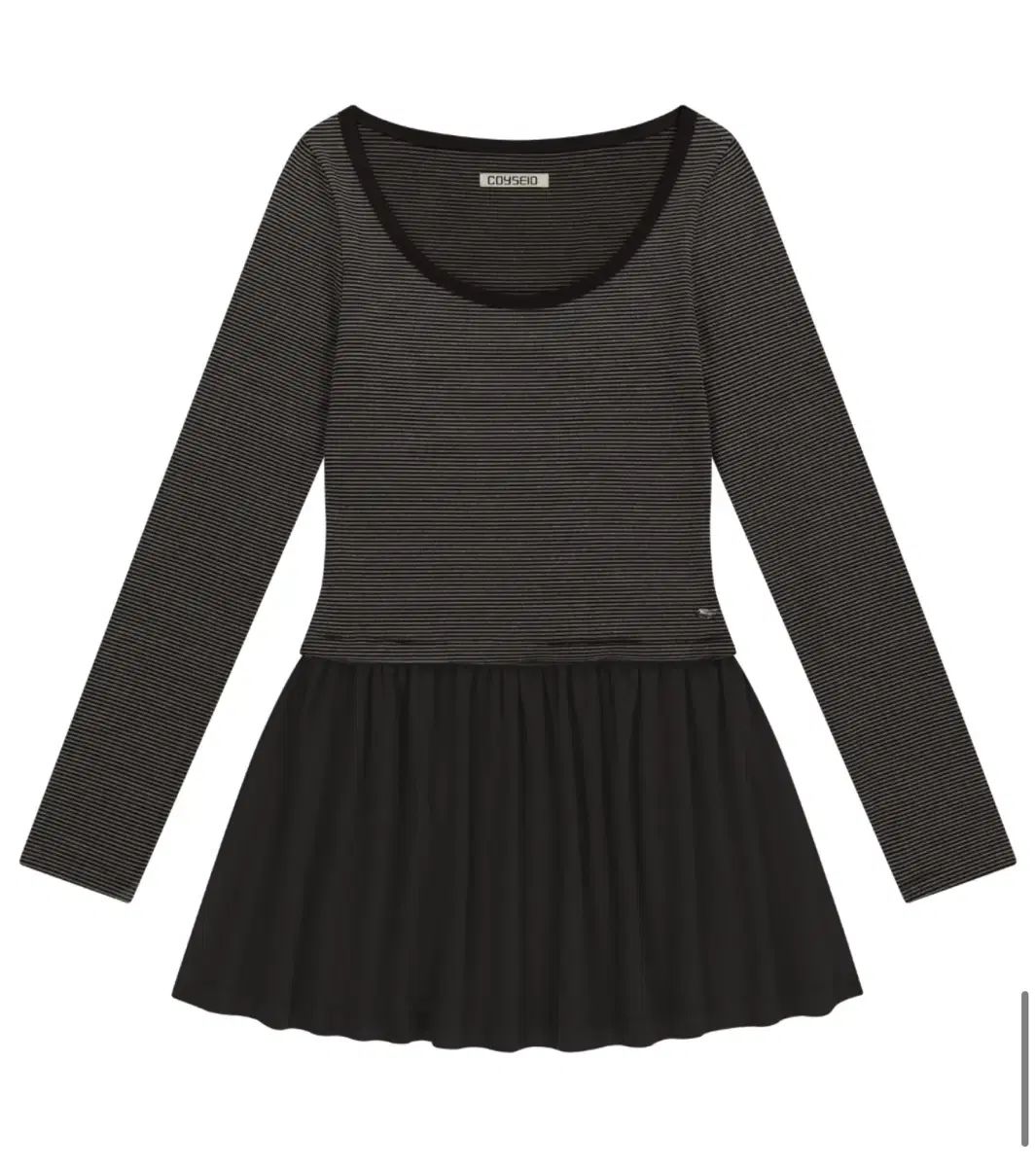 コイッセイオ ONE PIECE COY STRIPE DRESS BROWN