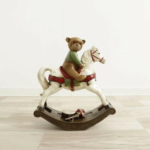 5営業日で発送 オブジェ 置物 ディスプレイ ロッキングホース＆クマ 1305LFE012 1974204