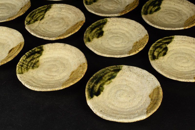 蔵A 2141 c 織部 三陶 造 銘々皿 小皿 十客