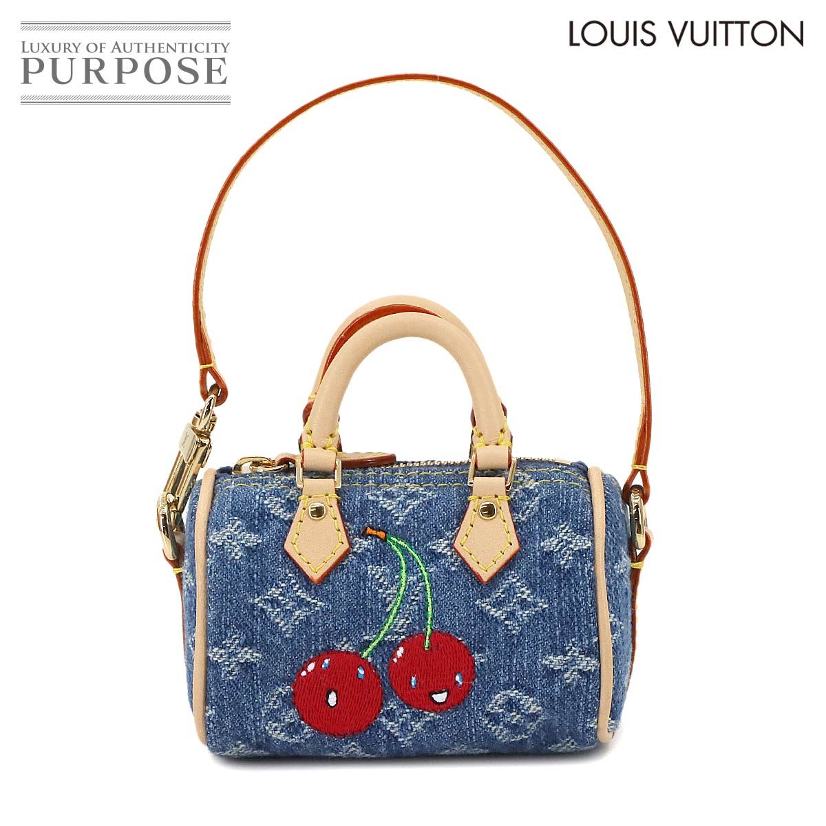 ルイ ヴィトン LOUIS VUITTON LV x TM バッグ チャーム マイクロ スピーディ キーホルダー チェリー デニム 90283527