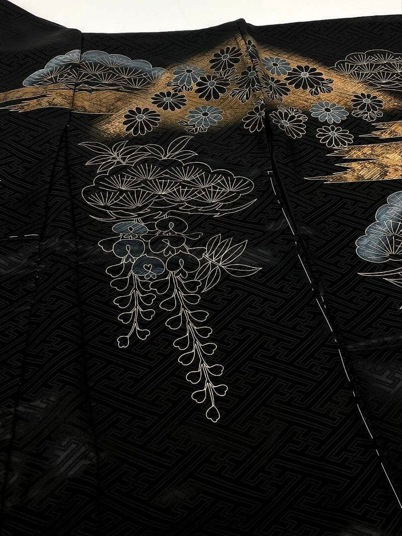 振袖 仮絵羽 舞台衣装 金駒 金彩 紋意匠 正絹 未仕立て品 八掛付き 振袖 仮絵羽 舞台衣装 金駒 金彩 紋意匠 桜尽くし 正絹 未仕立て