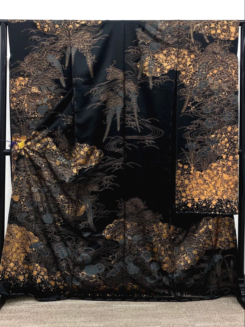 振袖 仮絵羽 金彩 舞台衣装 正絹 未仕立て品 八掛付き MOK811 - メルカリ