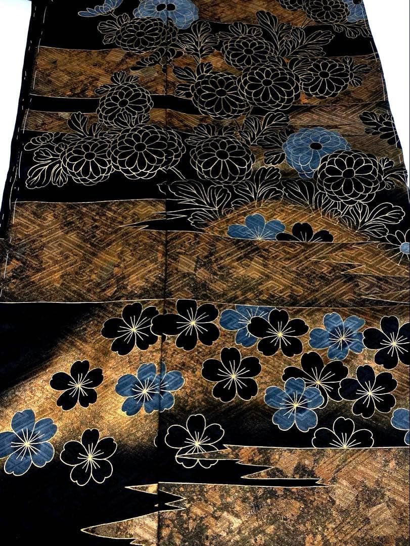 振袖 仮絵羽 金駒 金彩 舞台衣装 正絹 未仕立て品 八掛付き MOK812