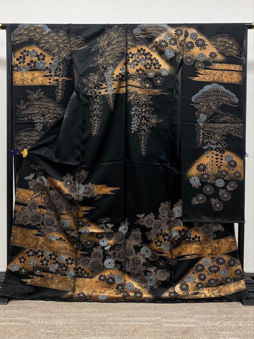 振袖 仮絵羽 金駒 金彩 舞台衣装 正絹 未仕立て品 八掛付き MOK812