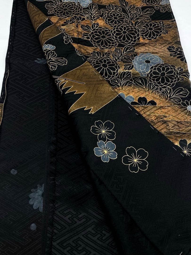 振袖 仮絵羽 金駒 金彩 舞台衣装 正絹 未仕立て品 八掛付き MOK812