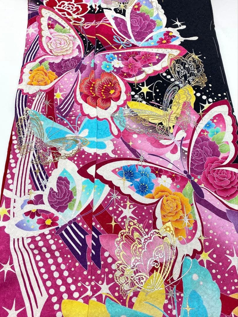 振袖　仮絵羽　八掛付き 振袖 正絹仮絵羽 未使用未仕立て 八掛つき作家 垂れ桜 振袖