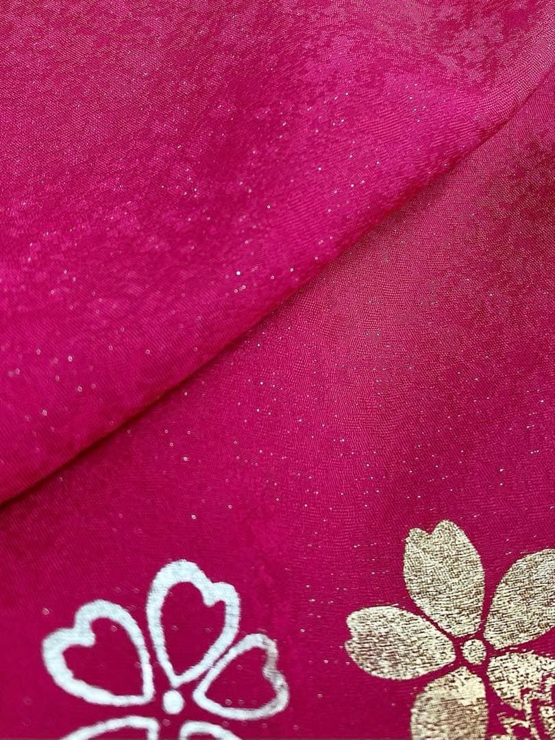 振袖 仮絵羽 ラメ刺繍 ベロア 金彩 正絹 未仕立て品 八掛付き MOK816