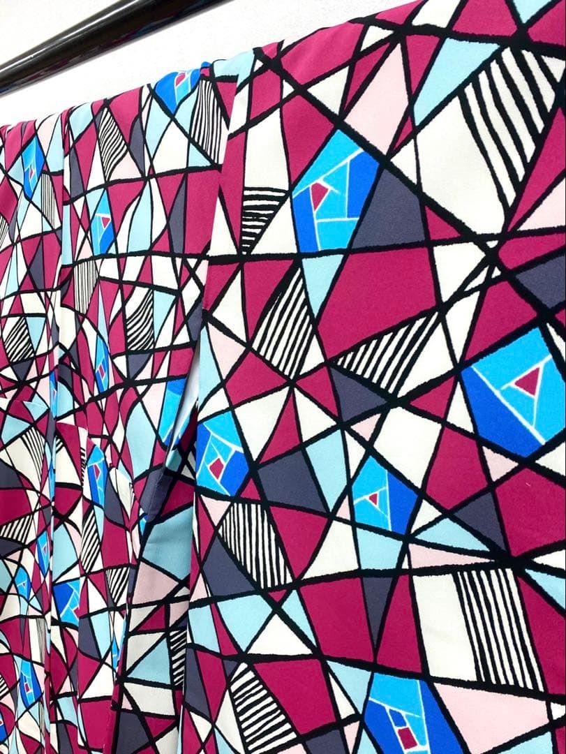  二尺袖 ポリエステル着物 幾何学模様 袴用 MOP 468 振袖 着物