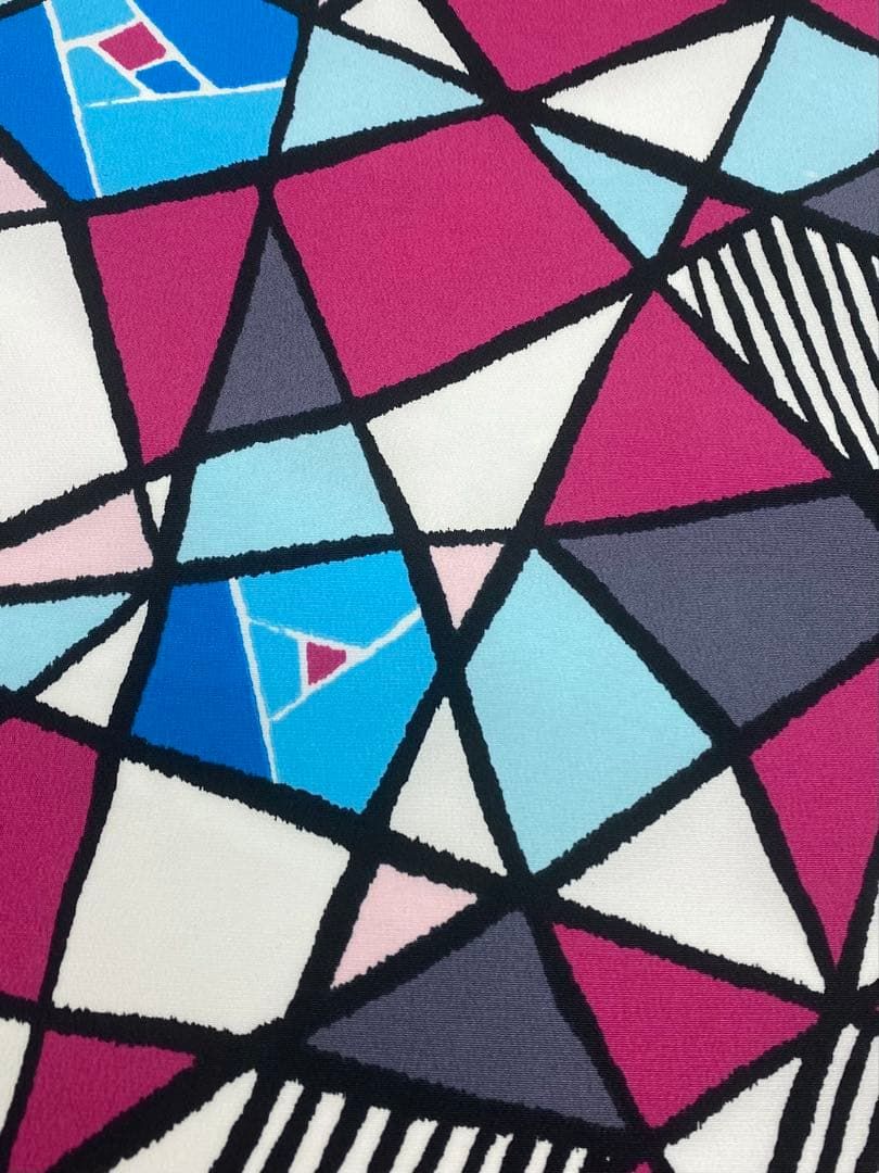 二尺袖 ポリエステル着物 幾何学模様 袴用 MOP 468