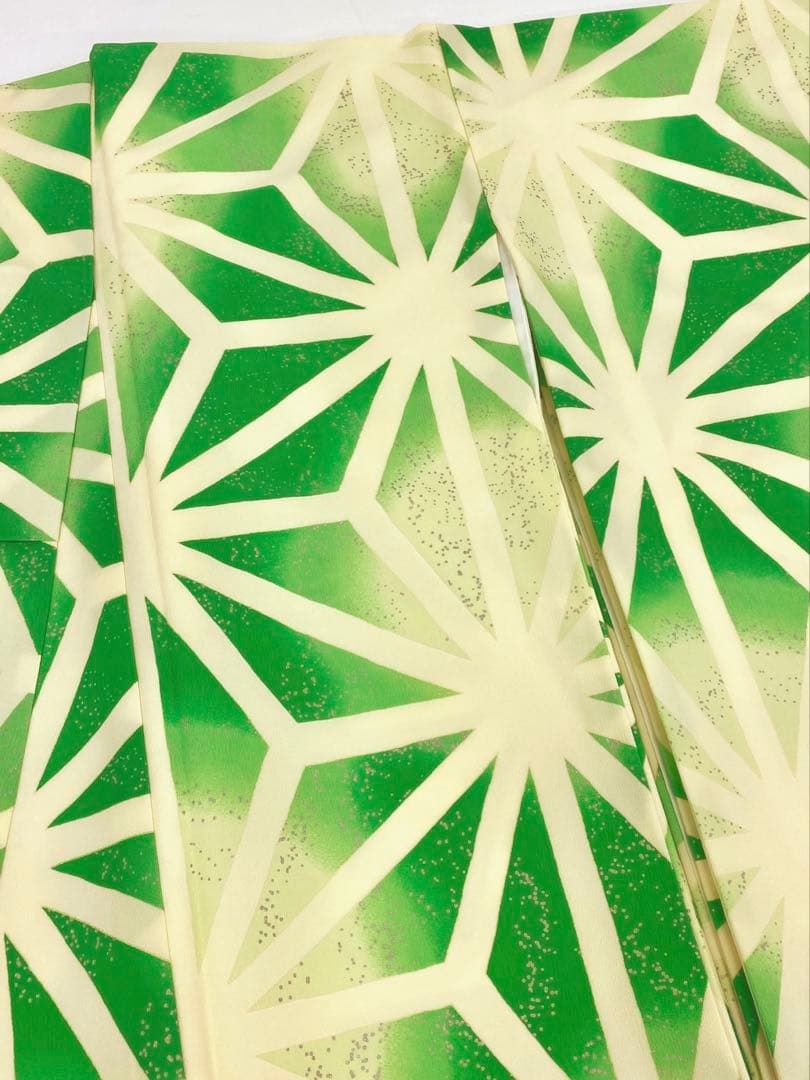 二尺袖 ポリエステル着物 銀彩 麻の葉 袴用 MOP 470