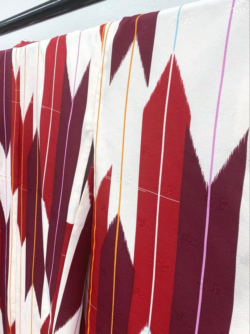 二尺袖 ポリエステル着物 矢羽根 袴向き