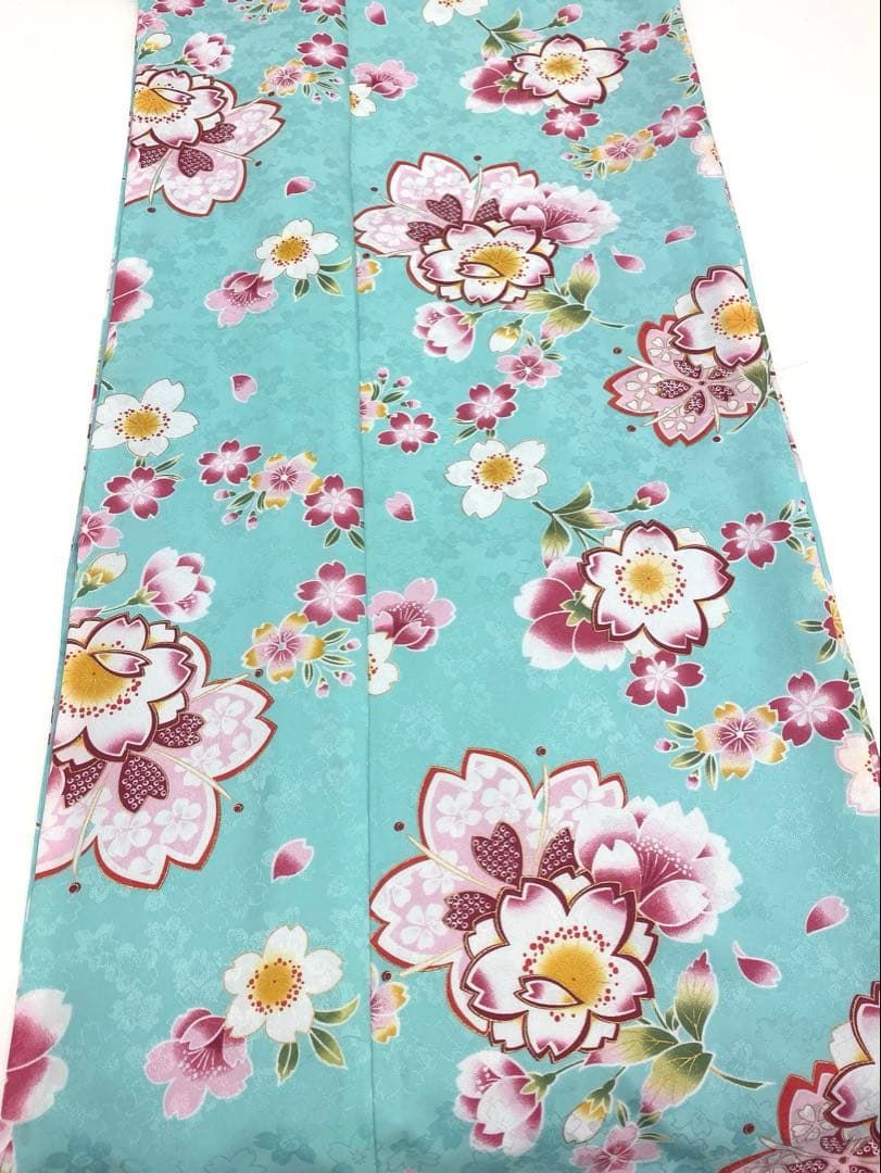 二尺袖 ポリエステル着物 金彩 紋意匠 桜 袴向き MOP473 - メルカリ