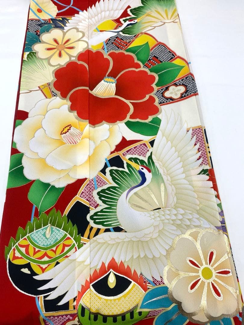 ポリエステル振袖 玉城ティナ×キスミス 金彩 椿 身丈168cm MOP477