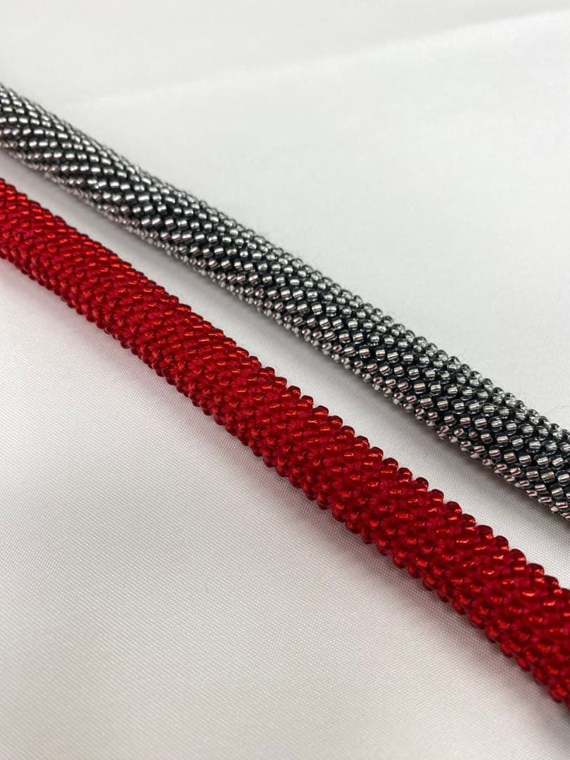 ガラスビーズ帯締め 2本セット RAJA 撚房 WW