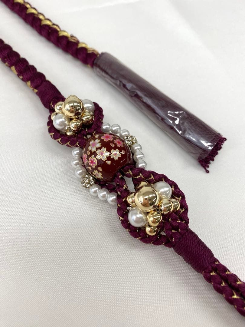  振袖用帯締め 飾り付き ちりめん細工 5本おまとめ 正絹 XX 帯締め 帯留め 帯飾り