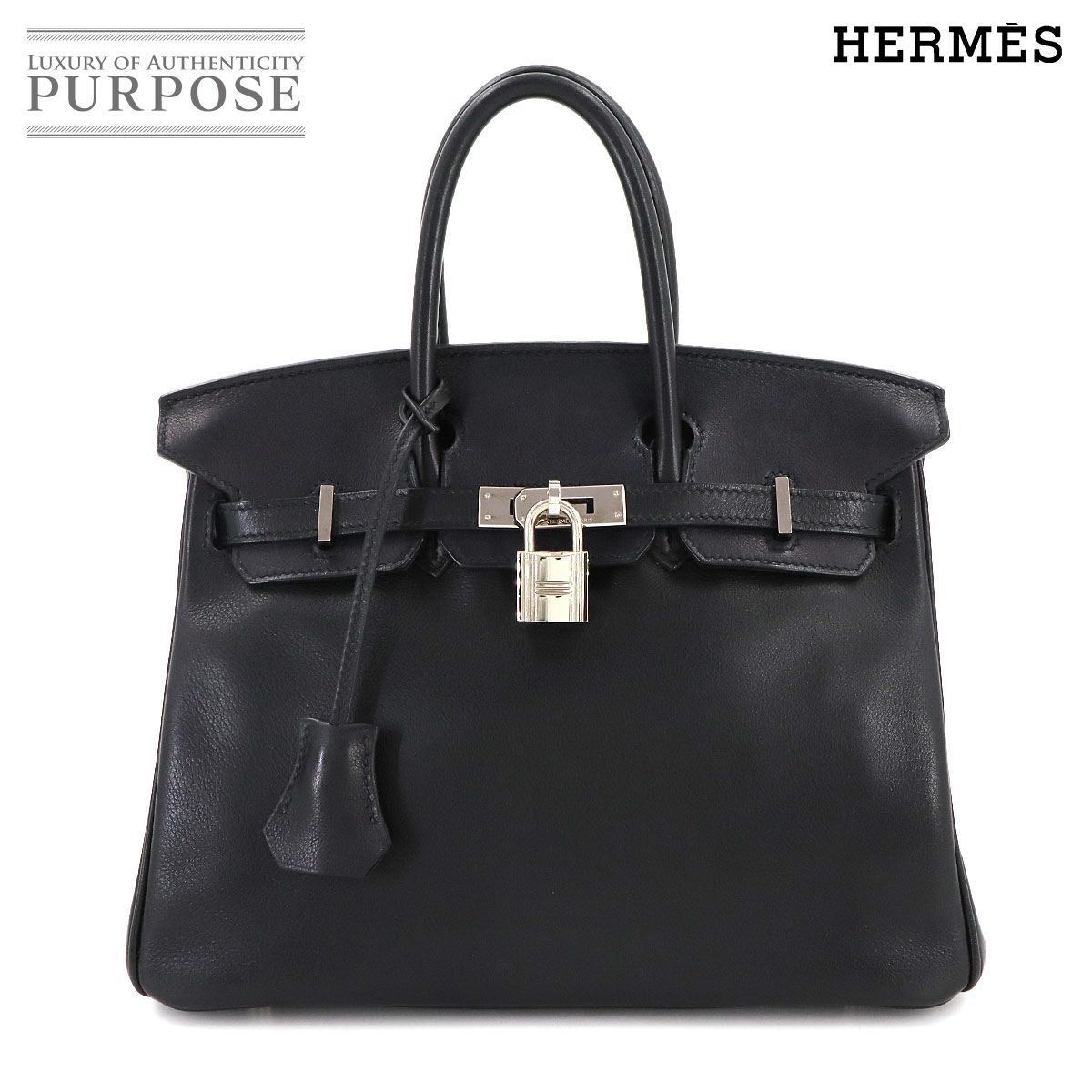 美品 エルメス HERMES バーキン25 スイフト ブラック ハンド バッグ
