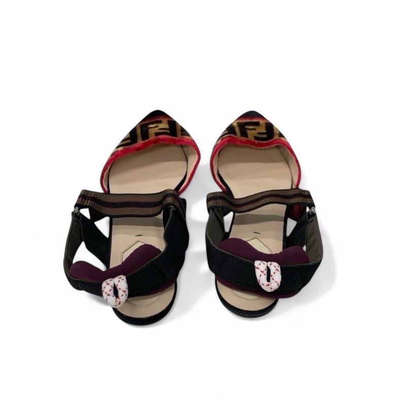 フェンディ FENDI コリブリ フラットシューズ 靴 シューズ ベロア