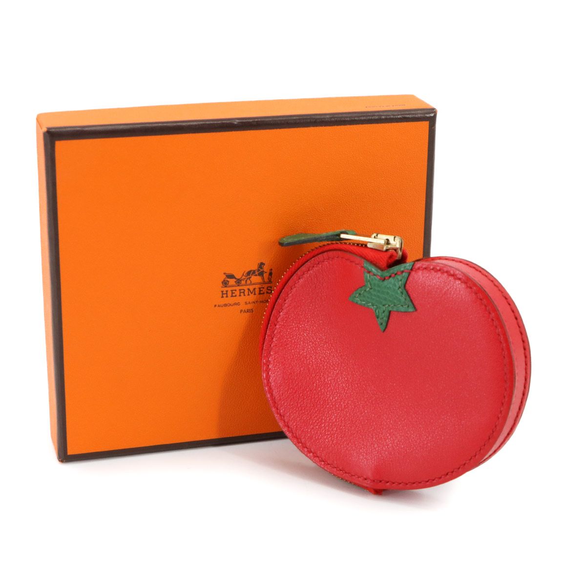 エルメス HERMES フルーツ コインケース トマト スイフト レッド グリーン B刻印 1998年製 ヴィンテージ