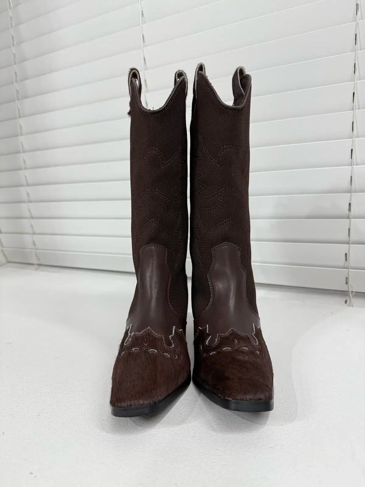 anne coquine カーフレザー ウェスタン ブーツ