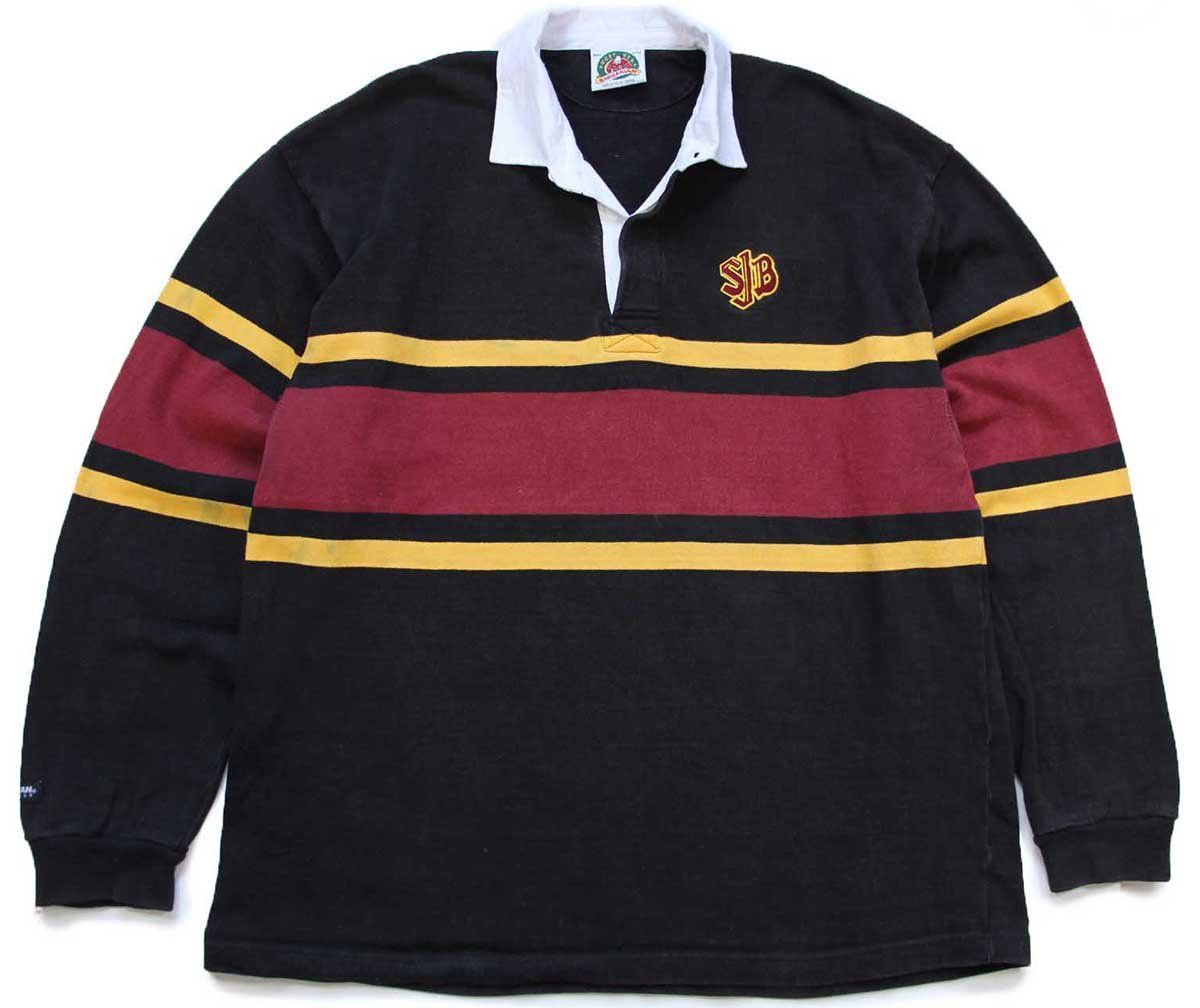 カナダ製 BARBARIANバーバリアン SJB 刺繍 コットン ラガーシャツ 黒