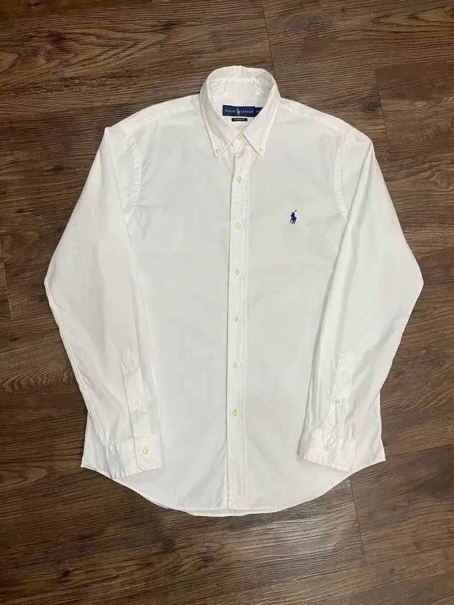 ポロラルフローレン クラシックフィット ブラッシュド ポプリン シャツ 白