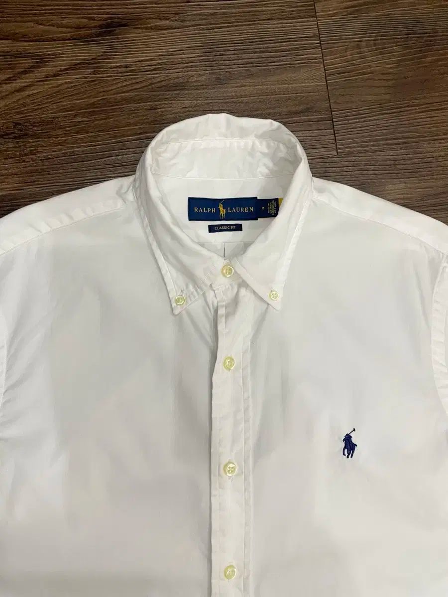 ポロラルフローレン クラシックフィット ブラッシュド ポプリン シャツ 白