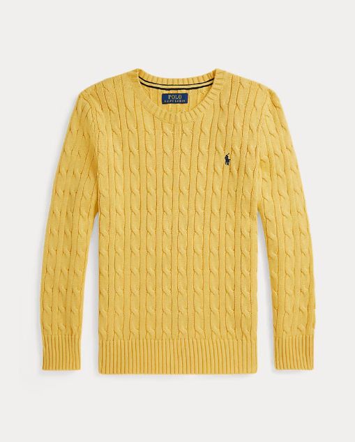 ポロ ラルフ ローレン BOYS PLANET ボイプラ ケーブル ニット コットン セーター ポール イェロー XL 18-20