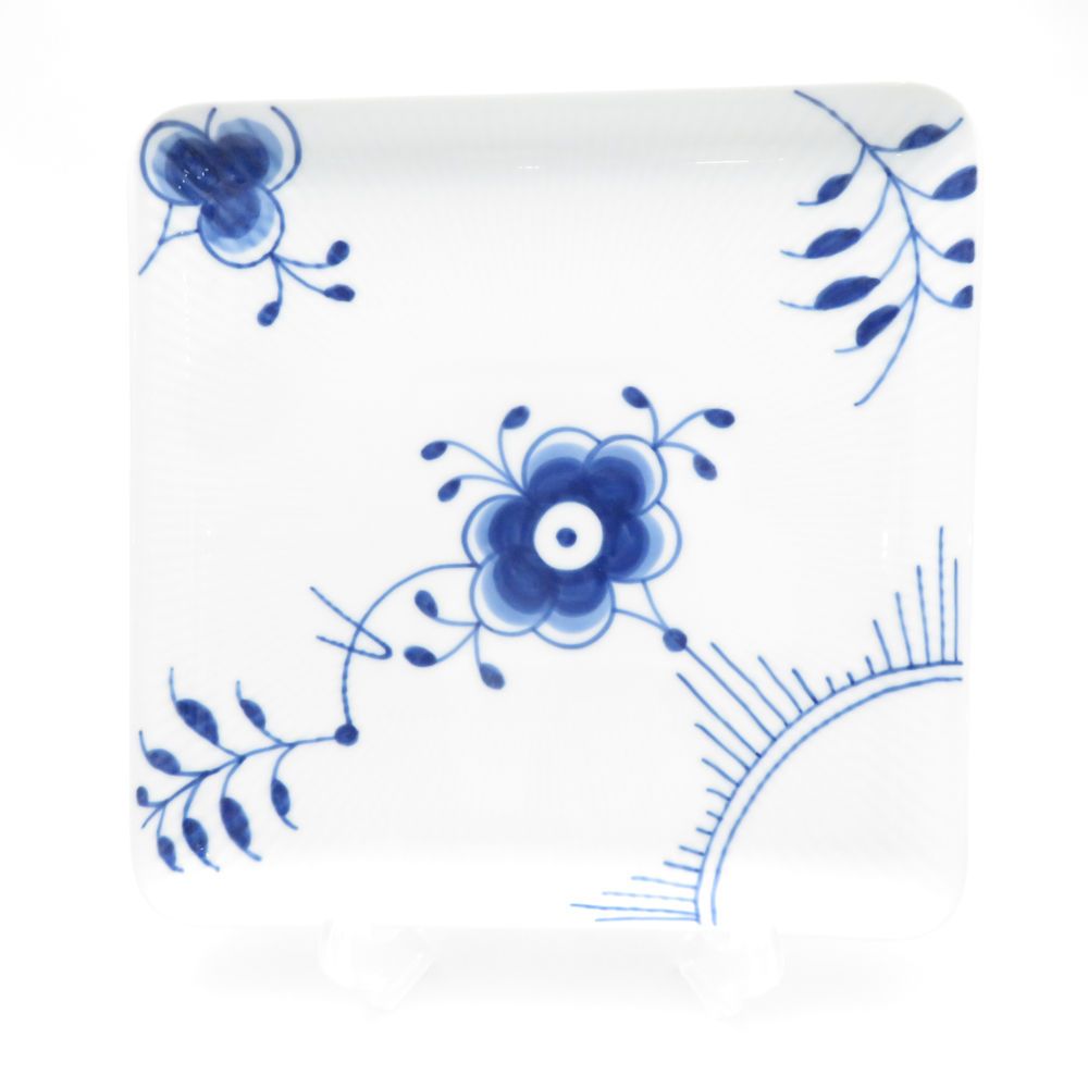 ROYAL COPENHAGEN ロイヤルコペンハーゲン ブルーフルーテッドメガ 720 スクエアディッシュ 2枚 ペア 20cmプレート 皿 テーブルウェア SU13325C1