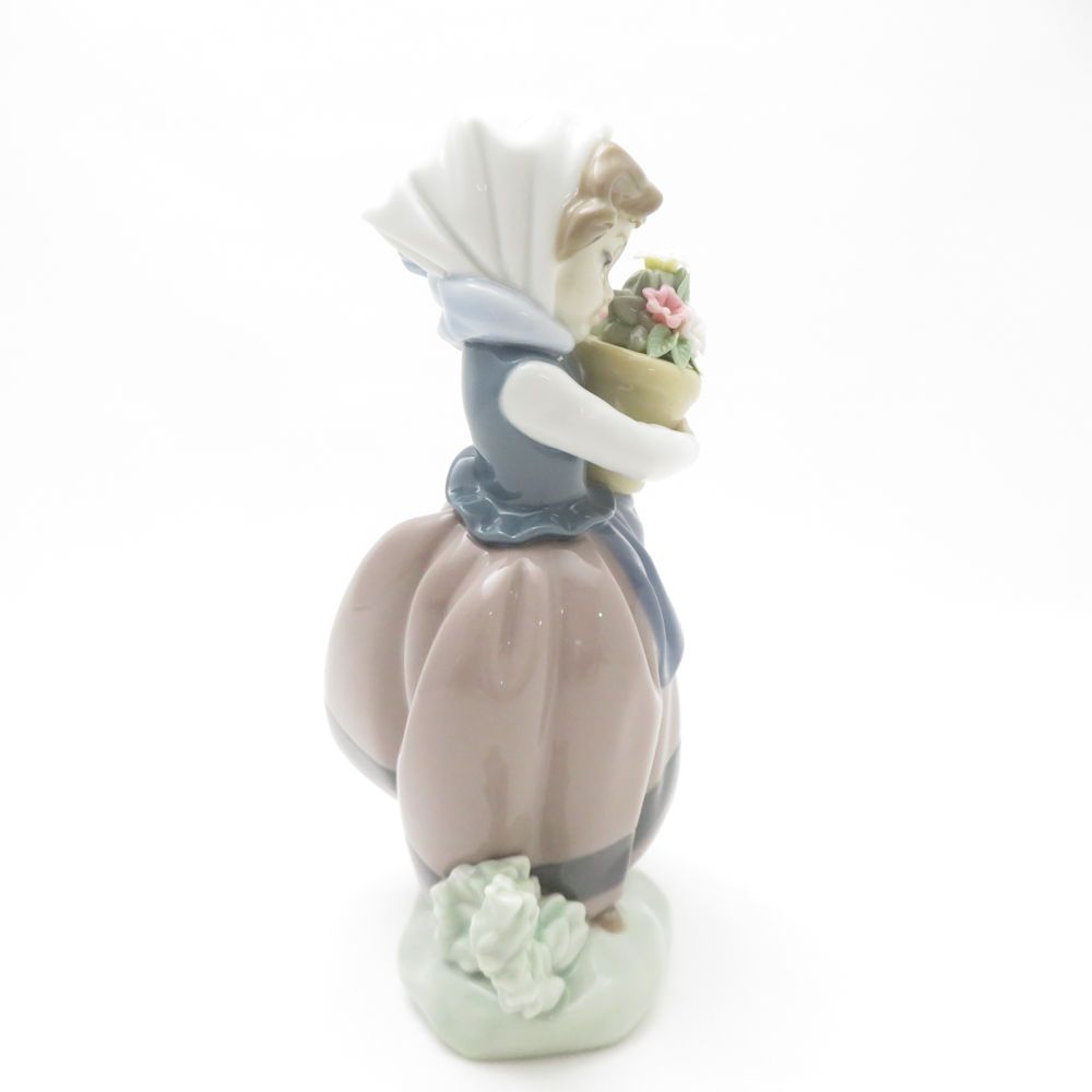  LLADRO リヤドロ 5223 春が来た フィギュリン 置物 陶器人形 花 少女 女の子 インテリア SC9347G2 鉛筆立て 置物 インテリア小物