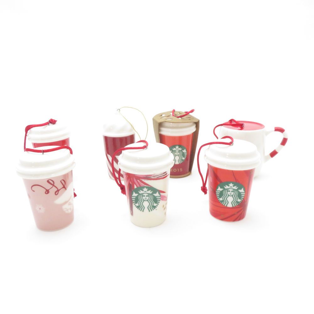 美品 STARBUCKS スターバックス ホリデー カップオーナメント 7点