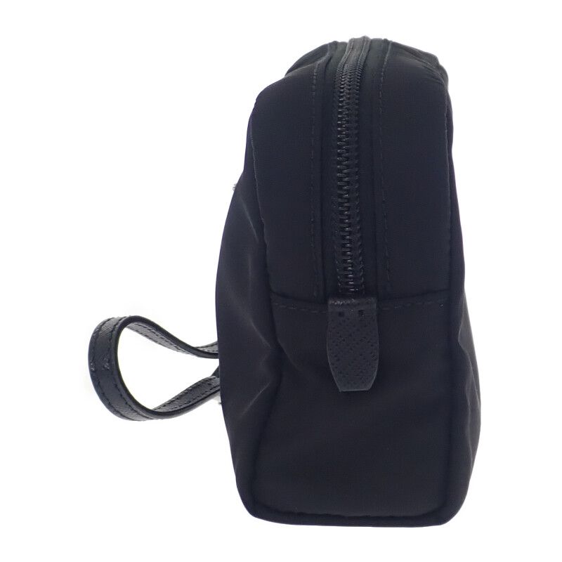  プラダ PRADA スモール Re-Nylon 1 NS 021 ポーチ メイクポーチ コスメポーチ ナイロン ブラック シルバー金具 レディース メンズ ユニセックス Aランク ポーチ バッグ