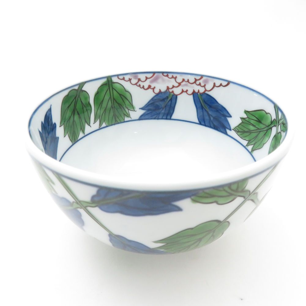 源右衛門窯 染錦紫牡丹絵 飯碗 工芸品 陶芸 (10.000円) 有田焼】飯碗