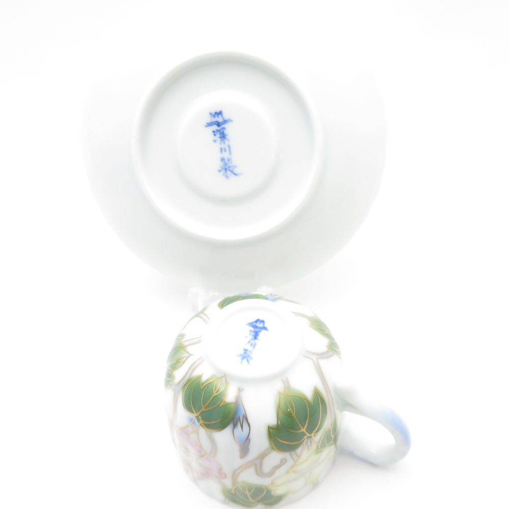 Fukagawa Seiji 深川製磁 バーミンガム朝顔 デミタスカップ＆ソーサー 有田焼 SY13434D2 WWW_OPDRERGINERDOGAN_COM