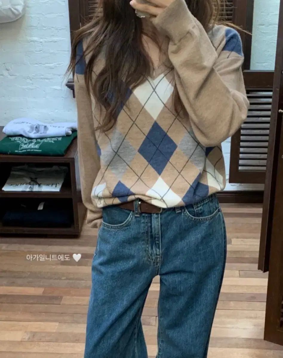 ザ バーネット アーガイル ニット ベージュ S