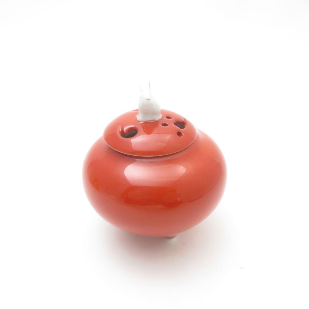 Fukagawa Seiji 深川製磁 朱赤 1号 香炉 有田焼 宮内庁御用達 SY13435D2