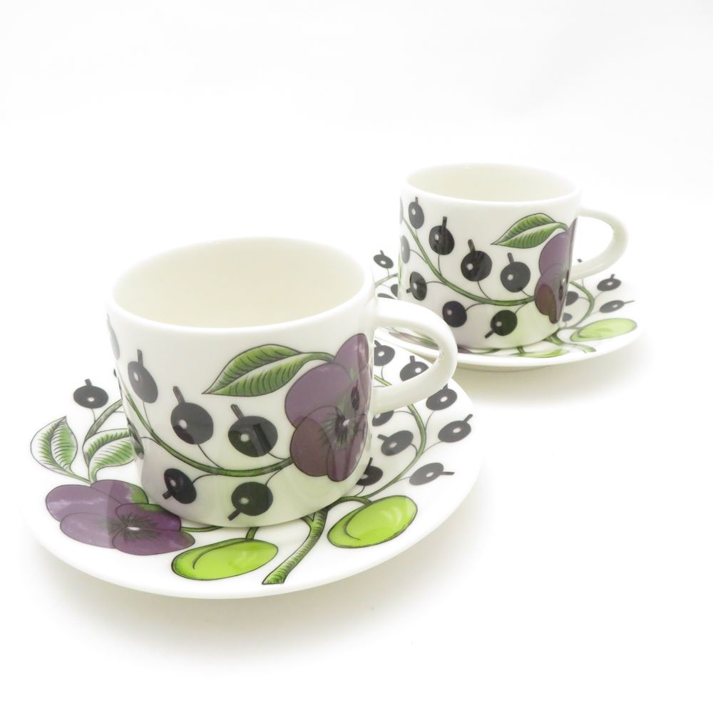 ARABIA アラビア パラティッシ パープル カップ&ソーサー 2客 ペア 北欧 SC9375L1