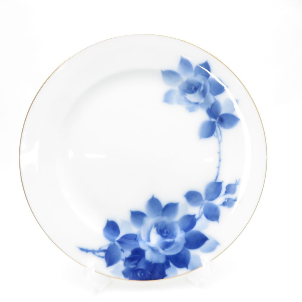 OKURA 大倉陶園 ブルーローズ 8011 大皿 2枚 ペア 26cmプレート ミート皿 SC9422C2