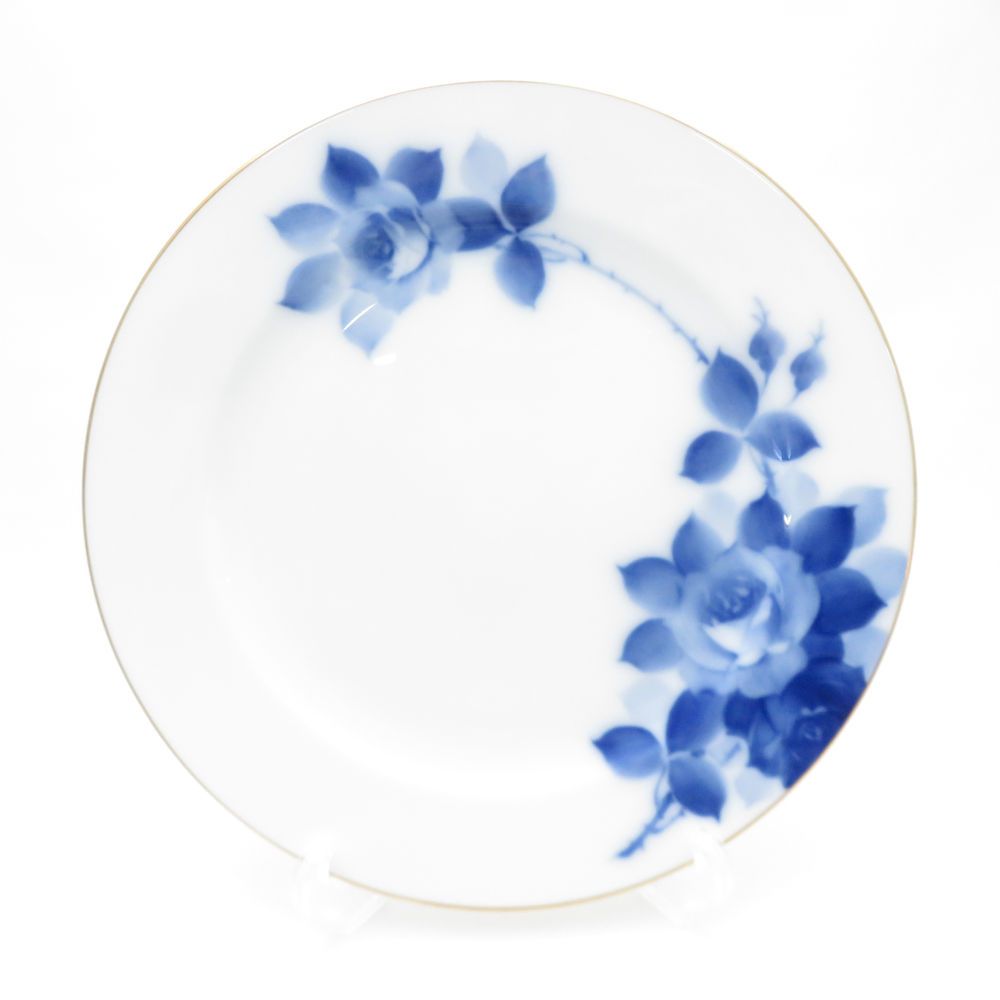 OKURA 大倉陶園 ブルーローズ 8011 大皿 2枚 ペア 26cmプレート ミート皿 SC9423C2