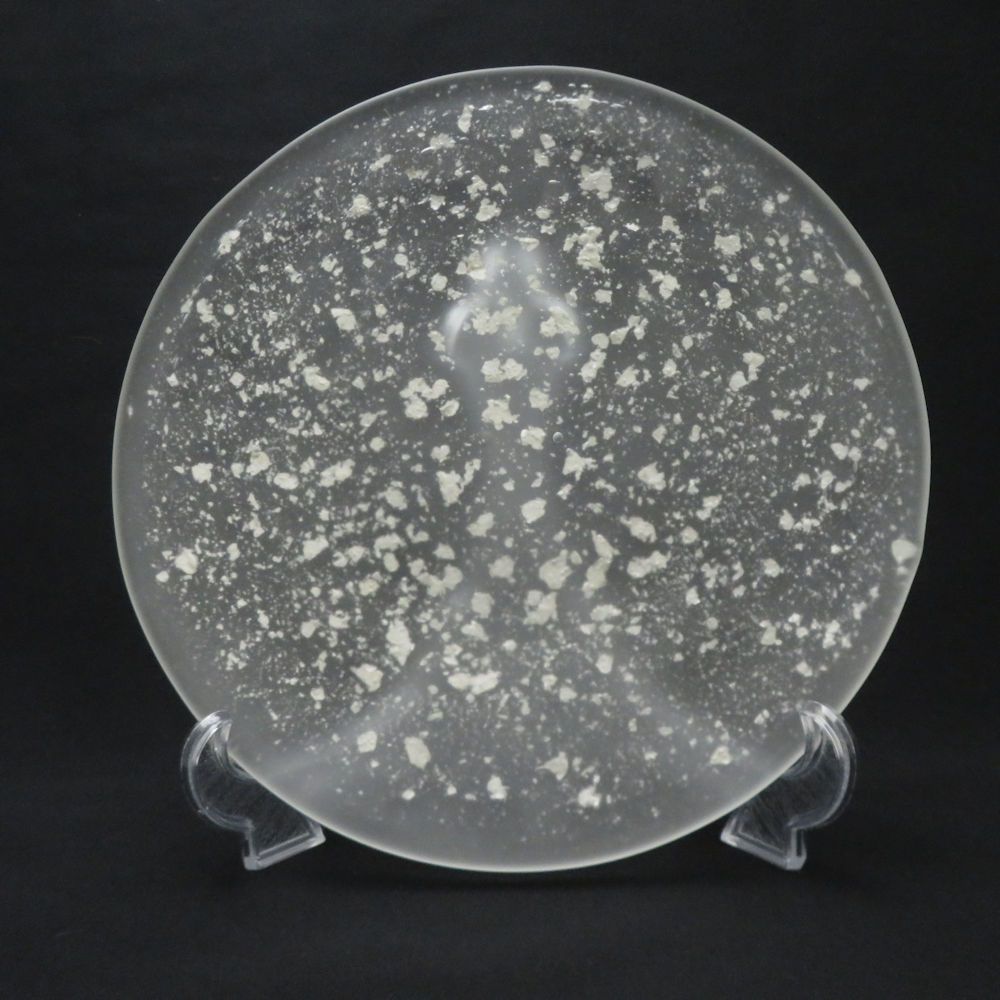 藤田喬平 手吹皿 31cmプレート 銀彩 艶消し 大皿 飾皿 SC9379Q1