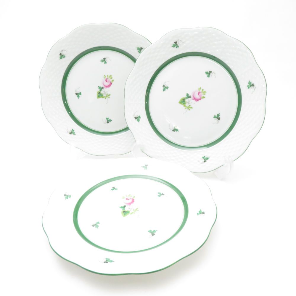 Herend ヘレンド ウィーンのバラ VRH 517 中皿 3枚 19cmプレートセット ケーキ デザート SU13318D2