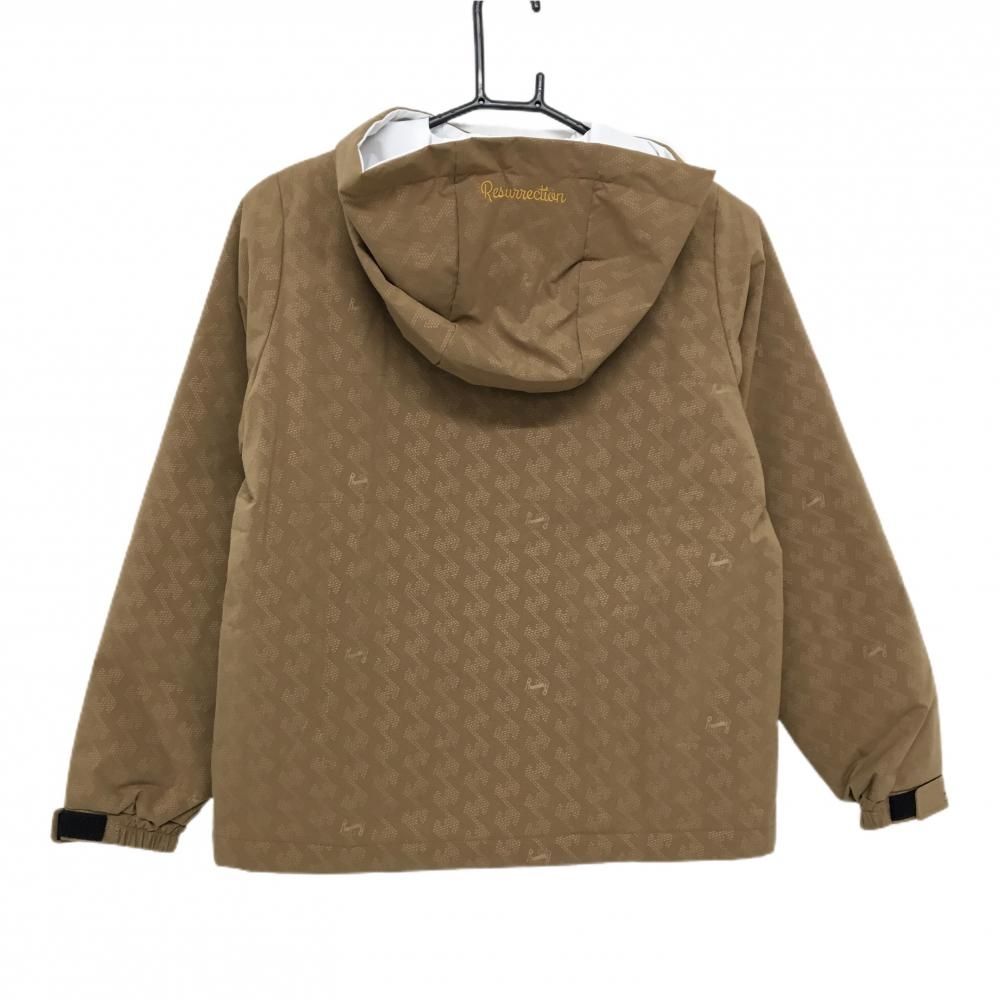 超 レザレクション フード付中綿ジャケット ブラウン 地模様 レディース S ゴルフウェア Resurrection